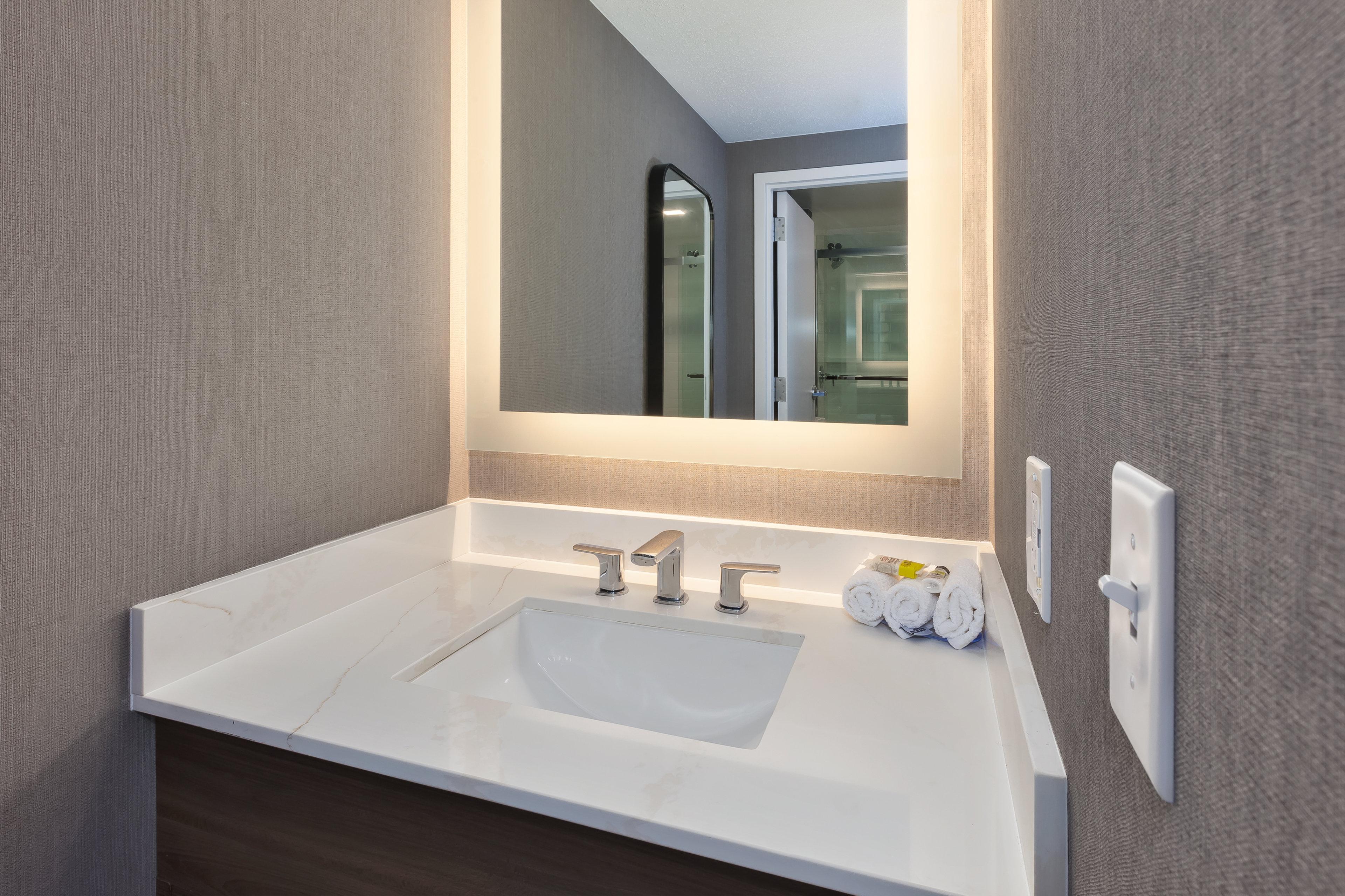 Studio Queen Suite with Two Queen Beds and Mobility Accessible Roll-In Shower